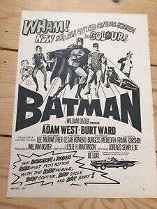 BATMAN Movie advert Original vintage 1966 VERY HARD TO FIND  -  DC Adam West