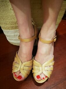 Vince Camuto Blush/Beige Leather 4” High Heel Ankle Strap Sandals Sexy Size 9.5