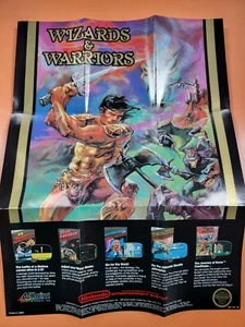 Póster promocional plegable de Wizards & Warriors Nintendo NES SOLO insertado - Imagen 1 de 4