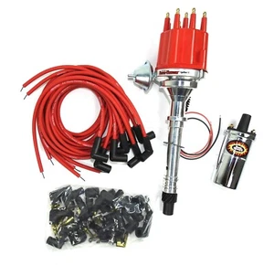 Pertronix Ignition Kit Includes Chevy Sb/Bb Billet Dist Red Cap, Coil & Wires - Picture 1 of 1