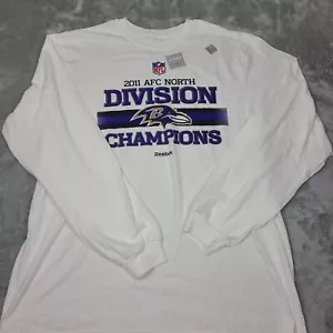 Reebok NFL Baltimore Ravens 2011 Division Champs AFC North Long-Sleeve Shirt 2XL - Picture 1 of 6