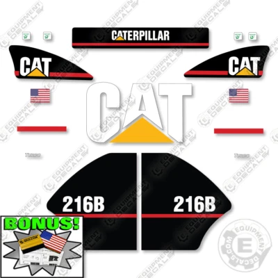 Fits Caterpillar 216B Decal Kit Skid Steer - 7 YEAR OUTDOOR 3M VINYL! - Image 1 of 2