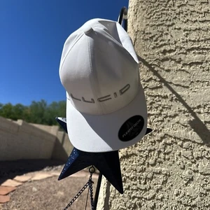 Lucid Motors Flexfit Delta Hat Size L/XL White Logo Fitted Cap - Picture 1 of 2