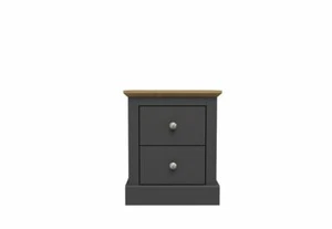 LPD Devon Oak/White, Oak/Charcoal & Oak 2 Drw Bedside Cabinet/Nightstand - Picture 1 of 3