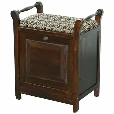 Victorian Mahogany Piano Stool Bauhaus Upholstery Internal Music Storage Drawer • 472.22£