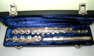 Emerson ELD Sterling Silver Open Hole Flute With Original Case and Cleaning Rod - Picture 1 of 10