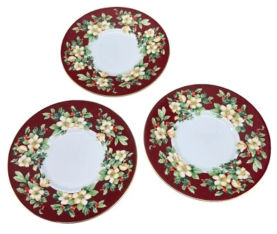 SAKURA 3 件套 Saucers 6.25 英寸 Splendor 圣诞餐具精美石器 — 第 1/4 张图片