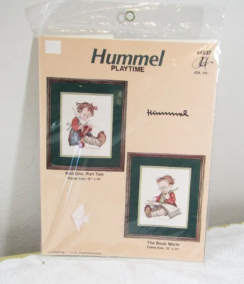 Hummel Playtime Counted Cross Stitch Kit Knit One Purl Two & Book Worm JCA 84037 - Image 1 of 4