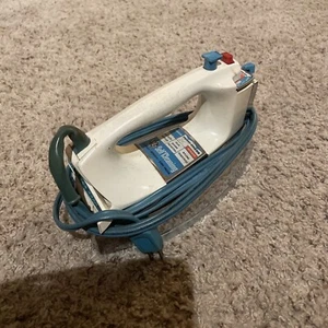 General Electric Vtg Spray Steam and Dry Iron Chrome Blue Tested F78WHT - Bild 1 von 4