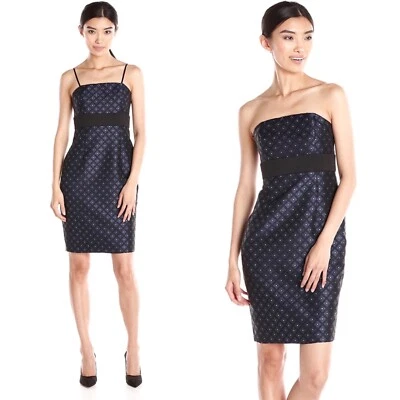 Vestido de cóctel Plenty By Tracy Reese Nadia azul jacquard 2 Anthropologie Foto 1 de 4