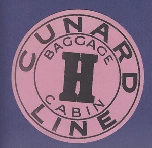 Unbenutzter H Handgepäck Aufkleber - Cunard Line - Bild 1 von 1