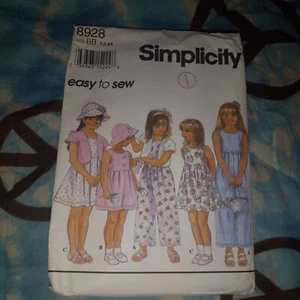 Simplicity 8928 Girls 5, 6, 6X Outfits Easy To Sew  Sewing Pattern VTG UNCUT - Picture 1 of 3