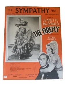 Partitura musical antigua original de simpatía de Jeanette MacDonald en la luciérnaga - 1937 - Imagen 1 de 1