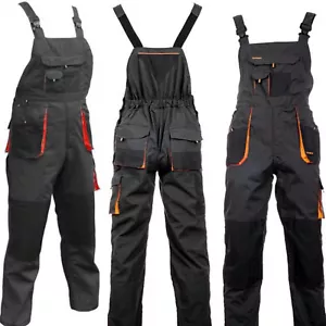 Pantalones de trabajo para hombre babero y soporte mono rodillera bolsillo peto multibolsillo. - Imagen 1 de 4