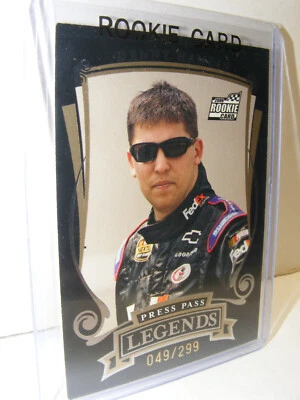 2006 PRESS PASS LEGENDS DENNY HAMLIN 'ROOKIE' GOLD REFRACTOR CARD LOW #49/299 - Image 1 of 4