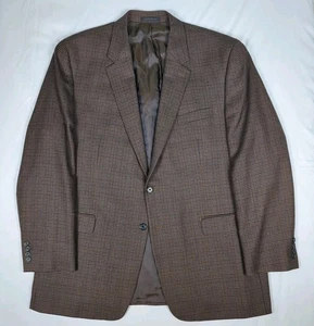 CHAPS RALPH LAUREN Vintage braun Hahnentritt Lammwolle BLAZER ANZUG MANTEL JACKE 48L - Bild 1 von 14