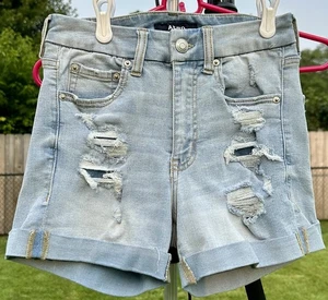 Aeropostale AERO Hi-Rise Curvy Cuffed Jean Short Womens No Size Midi 3" Festival - Picture 1 of 16