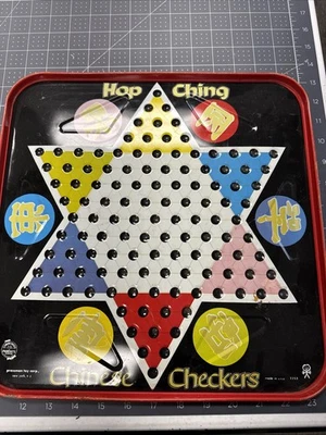 Vtg 60s Hop Ching Chinese Checkers Metal Board ONLY Pressman Toy Corp - Image 1 of 4