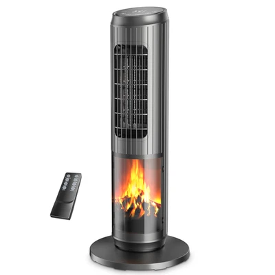 Oscillating 25" Ceramic Tower Space Heater Fan 1500W Remote Control 12hr-Timer - Image 1 of 4