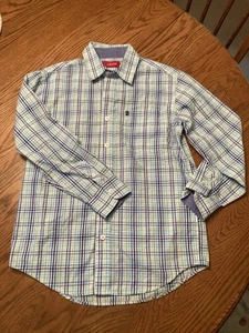 Boys Plaid Izod Button Down Shirt M (10-12) Embroidered Logo EUC - Picture 1 of 4