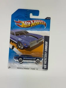 2012 Hot Wheels ’68 Mercury Cougar Blue – Muscle Mania Ford #119/247 - Picture 1 of 1