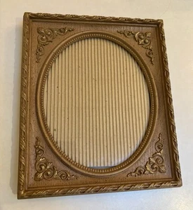 Vtg 70s Ornate Resin Oval Picture Frame Fits 8x10 Wood Style - Picture 1 of 2