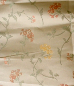 6er Set 100 % Seide Stoff Muster Reste 24" x 24" Gold Blumen Brokat - Bild 1 von 4