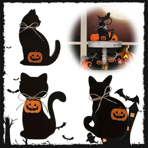 1Set -Halloween  Decorations Indoorr%2C Retro Black Cat Decor - Picture 1 of 12