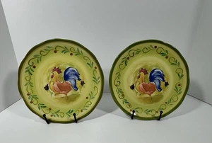 2 Sango Tuscan Gardens Designer Sue Zipkin 3076 ROOSTER Farmhouse 8 1/4” Plate. - Picture 1 of 8