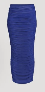 NWT Good American Mesh Ruched Skirt/Swim Blue Size 4X - Picture 1 of 4