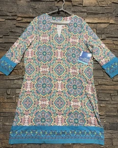 NEU Coolibar UPF 50+ Damen Oceanside Tunika Kleid Medaillon Mehrfarbig Gr. XL - Bild 1 von 13