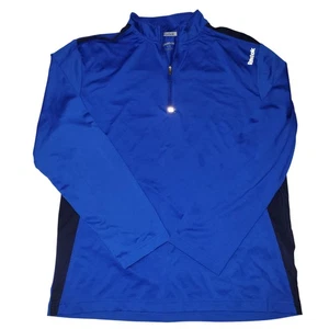 Camisa de Entrenamiento Deportiva Manga Larga Reebok Pullover Para Hombre Grande Azul Cuarto Cremallera - Imagen 1 de 24