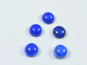 9Cts Natural Blue Lapis Lazuli Round Cabochon Loose Gemstone 5Pcs Lot 6X6MM - Bild 1 von 7