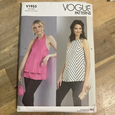 VOGUE V1955 misses tops 2023 EASY sewing pattern UNCUT Size 8-16/B5 - Image 1 of 3