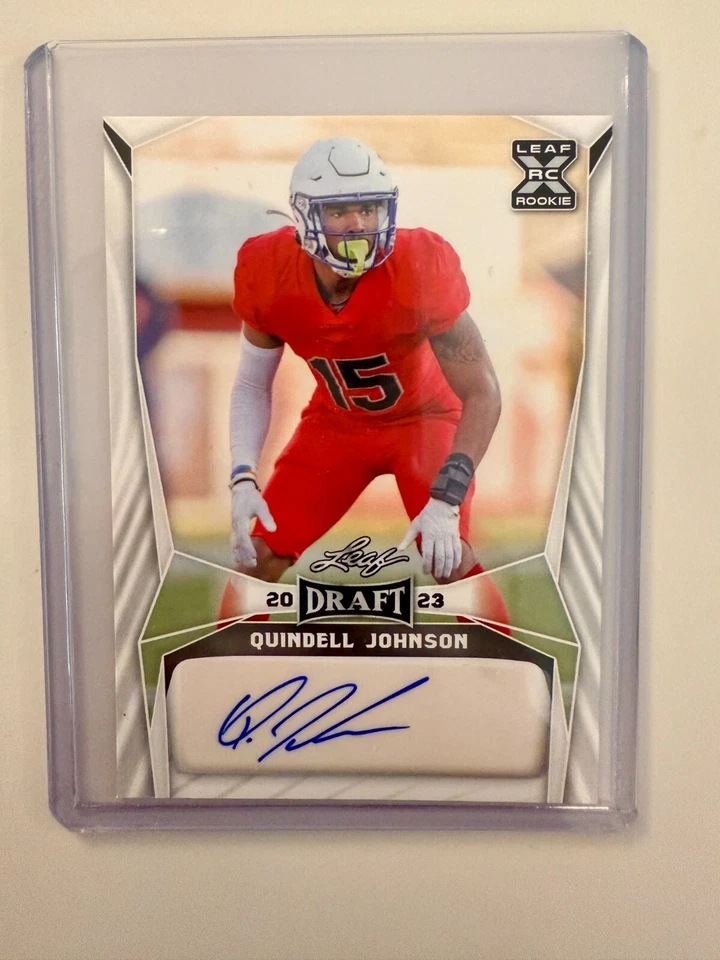 QUINDELL JOHNSON 2023 Leaf Draft ROOKIE #BA-QJ1 Red - SIGNED AUTO Mint RC - Image 1 of 2