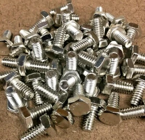 (50) 1/4-20 x 1/2" Hex Cap Screw Tap Bolt Bright NICKEL Plated Grade 2 1/4" 1/2 - Picture 1 of 4