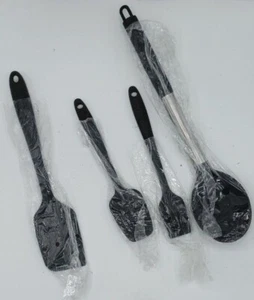 4 Piece Stainless Steel / Rubber Kitchen Utensils (New In Plastic) longest 12.5" - Picture 1 of 5