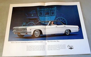1966 Chevy Caprice Custom Sedan Original 2-Pg Color Print Ad - Bild 1 von 1