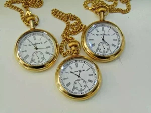 Lot of 3 vintage Brass elgin pocket Watch Collectible Antique Pocket Watch GIFT - Picture 1 of 5