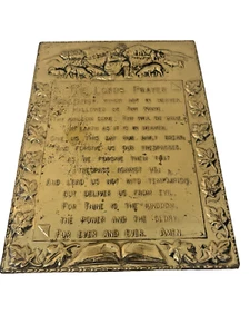 Placa de pared de latón en relieve vintage A Salm of David oración del Señor Ps 23 - Imagen 1 de 9