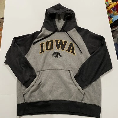 Knights Apparel Iowa Hawkeyes Men’s XL Hoodie (46-48) Black And Gray Pockets - Image 1 of 4