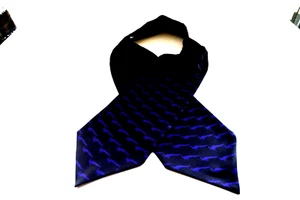 Handsome Turnbull and Asser Men's Purple And Black 100% Silk Ascot - Picture 1 of 7