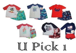 CARTERS RASH GUARD TOP TRUNKS SET SWIMWEAR SWIM SHIRT PANTS KIDS BOYS 2 PIECE - Picture 1 of 7