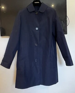 COS Women Sz 2 XS Utility Trench Coat Jacket Navy Classic Minimalist - Picture 1 of 8