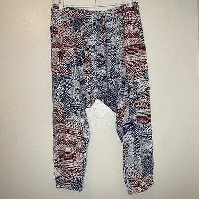 Pantalones Anthropologie Hei Harem Azul/Rojo Grandes Nuevos Jogger Ligeros Cortos Foto 1 de 4