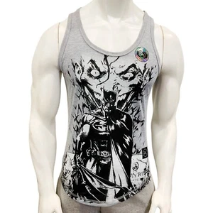 NWT JOKER LAUGH SMILE BATMAN MOVIE GYM WORKOUT MEN'S SLIM FIT TANK TOP SIZE M L - Picture 1 of 2