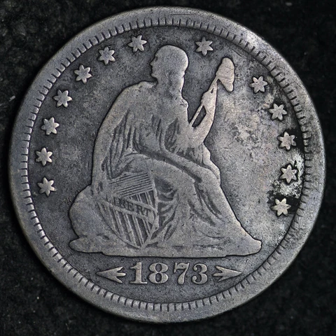 1873-S Seated Liberty Silver Quarter CHOICE FINE FREE SHIPPING E314 WPR Cover