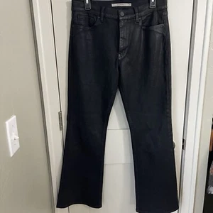 Hudson Coated Bootcut Jeans Women 30 Barbara Black Noir High Rise - Picture 1 of 6