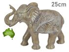25cm Brown Deco Elephant Decal Leaf Pattern Ornament Figurine Statue Garden Gift