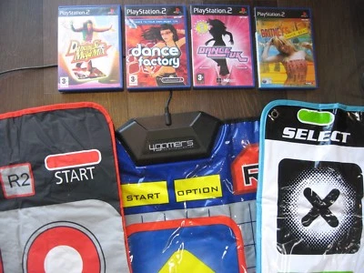 ps2 dance mat + 4 DANCING STAGE GAMES - Clean Mat +  FULLY TESTED - PAL UK - Image 1 of 3